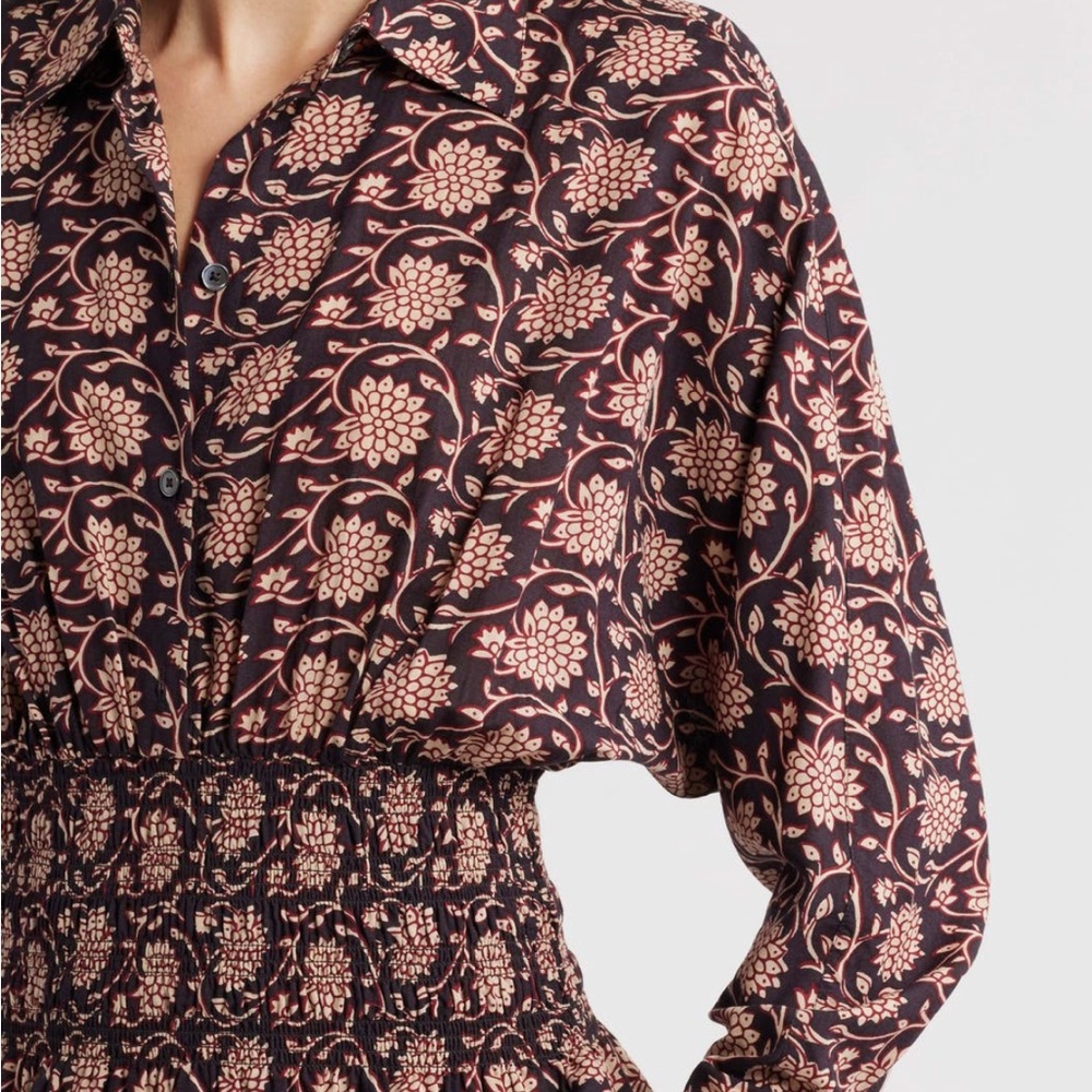 Madewell Shirred Floral Mini Shirtdress